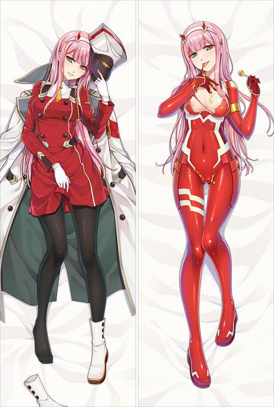 002 Zero Two Anime Waifu Dakimakura Body Pillow Cover Case - discount 2 Way Tricot