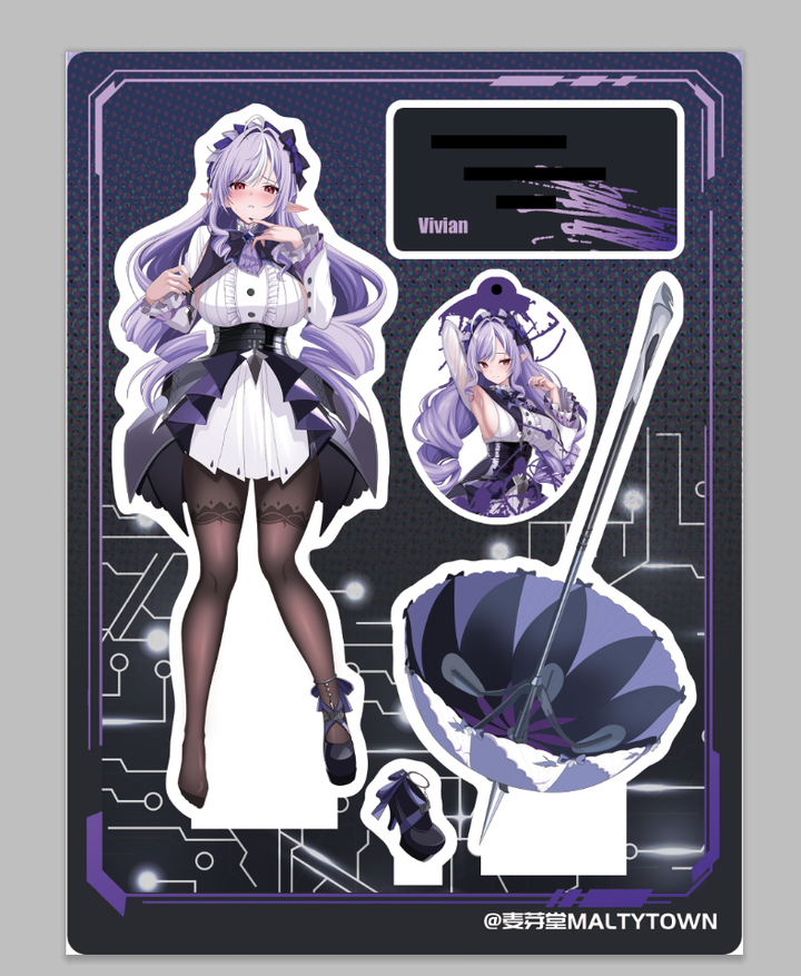 Vivian Acrylic Standee and Prop Set with Keychain Charm