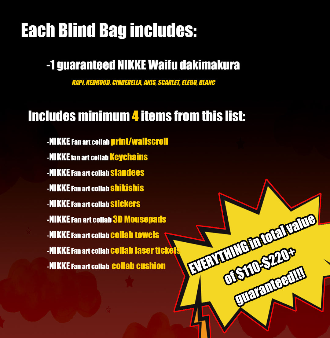 NIKKE Waifu Dakimakura body pillow fan art mystery bag blind box grab bag