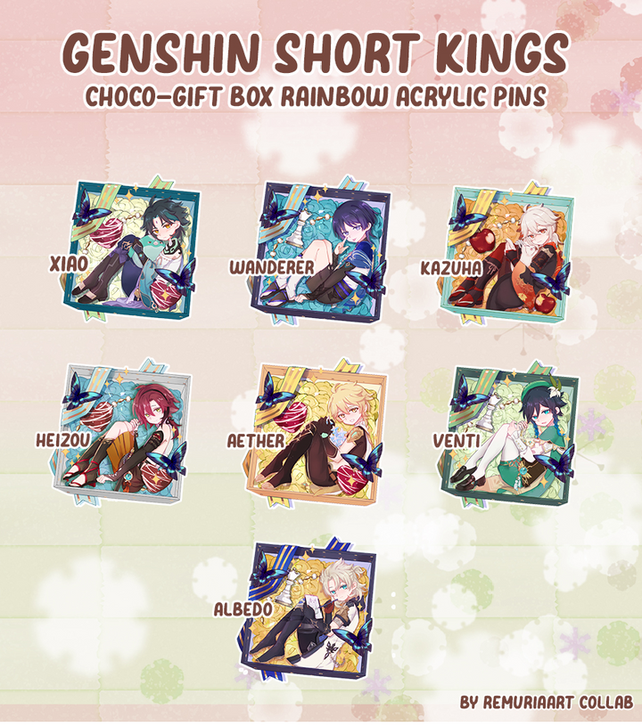 Genshin Impact "Short Kings" Choco-Box Pins